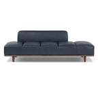 Leather Daybed Sofa – Midnight Blue / Cognac Tan / Onyx Black, Seats 1