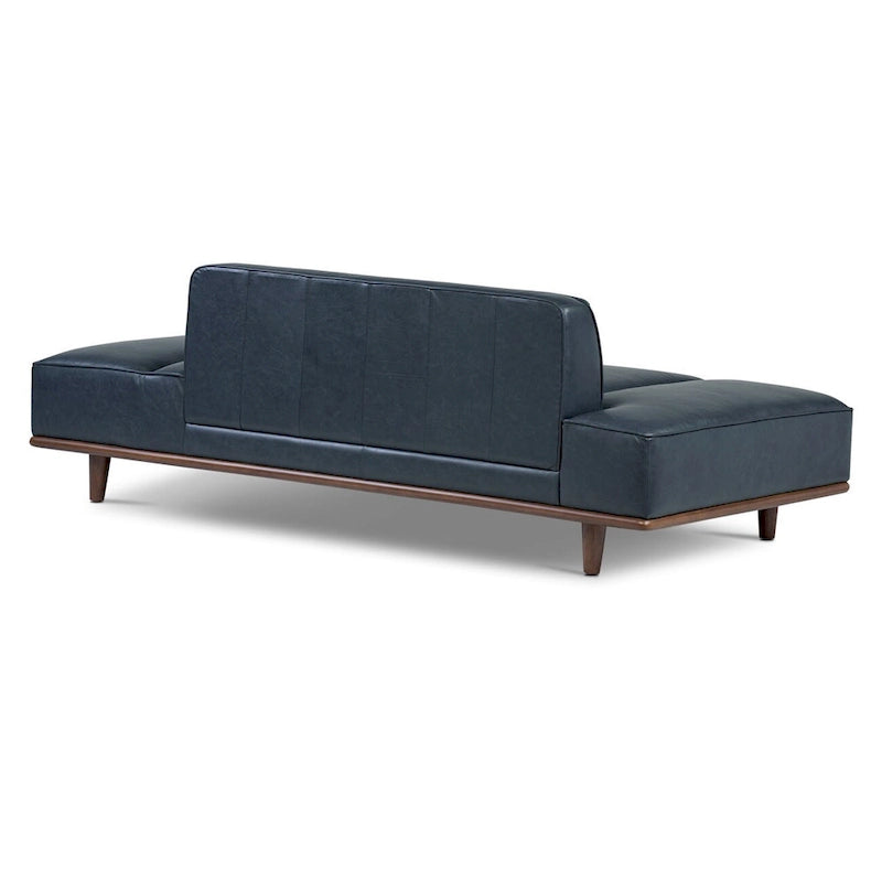 Leather Daybed Sofa – Midnight Blue / Cognac Tan / Onyx Black, Seats 1