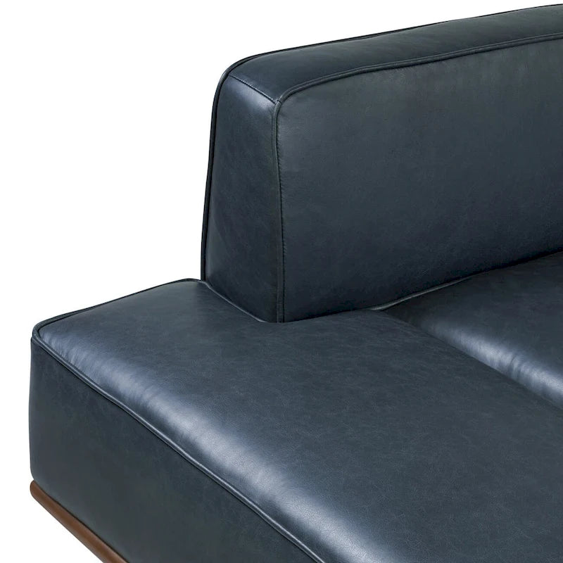 Leather Daybed Sofa – Midnight Blue / Cognac Tan / Onyx Black, Seats 1