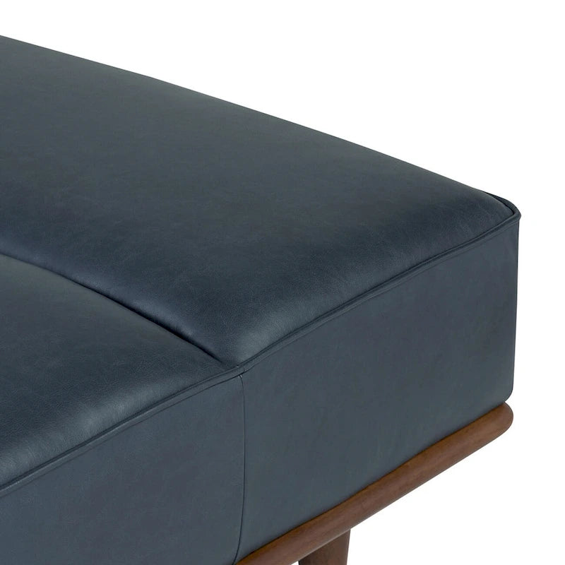 Leather Daybed Sofa – Midnight Blue / Cognac Tan / Onyx Black, Seats 1