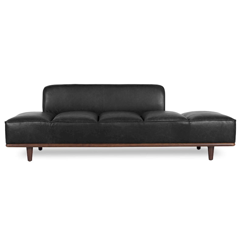 Leather Daybed Sofa – Midnight Blue / Cognac Tan / Onyx Black, Seats 1
