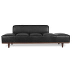 Leather Daybed Sofa – Midnight Blue / Cognac Tan / Onyx Black, Seats 1