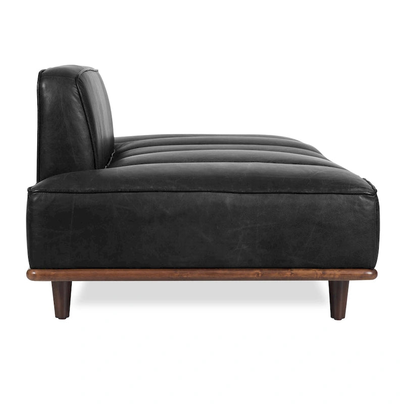 Leather Daybed Sofa – Midnight Blue / Cognac Tan / Onyx Black, Seats 1