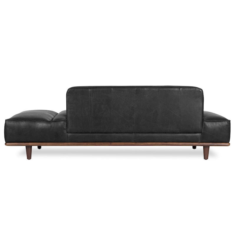 Leather Daybed Sofa – Midnight Blue / Cognac Tan / Onyx Black, Seats 1