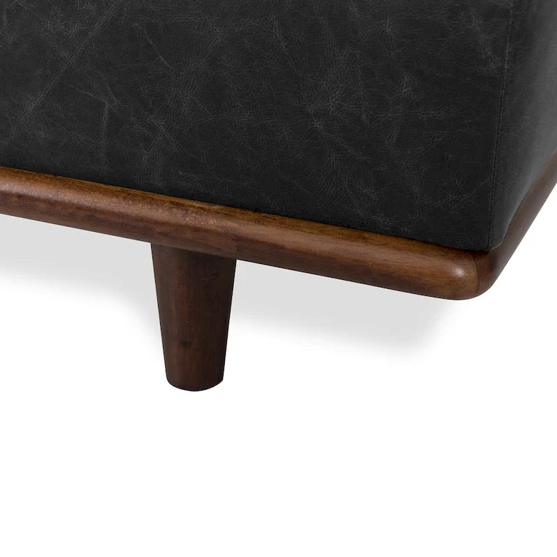 Leather Daybed Sofa – Midnight Blue / Cognac Tan / Onyx Black, Seats 1