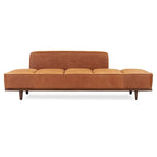 Leather Daybed Sofa – Midnight Blue / Cognac Tan / Onyx Black, Seats 1