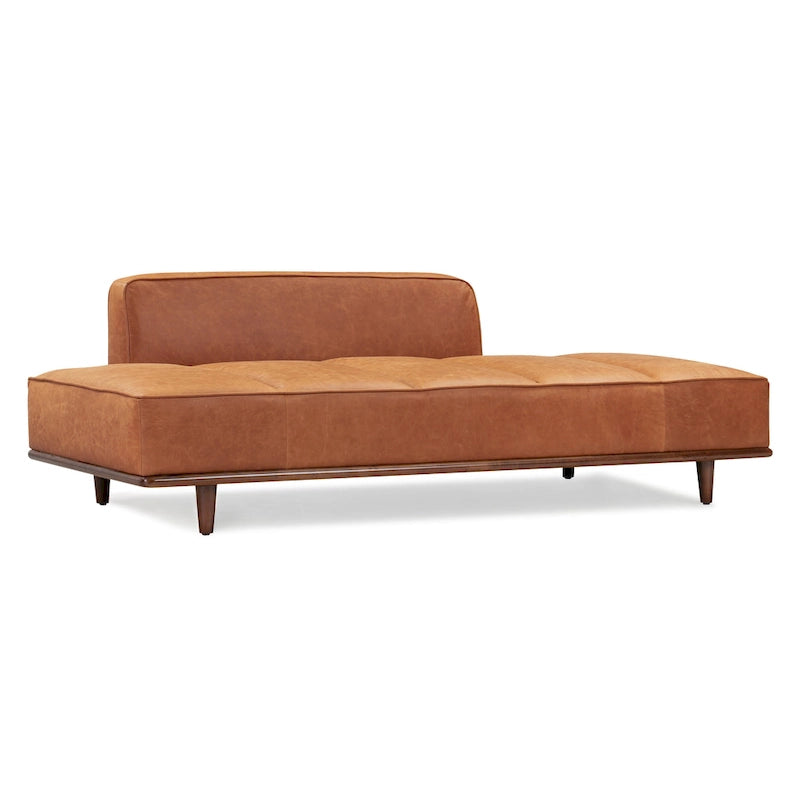 Leather Daybed Sofa – Midnight Blue / Cognac Tan / Onyx Black, Seats 1