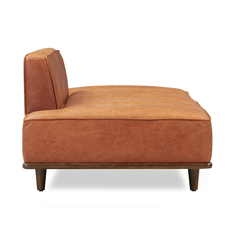 Leather Daybed Sofa – Midnight Blue / Cognac Tan / Onyx Black, Seats 1