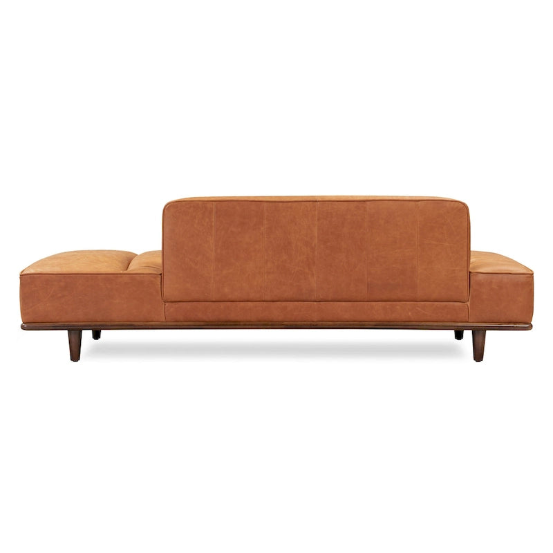 Leather Daybed Sofa – Midnight Blue / Cognac Tan / Onyx Black, Seats 1
