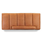 Leather Daybed Sofa – Midnight Blue / Cognac Tan / Onyx Black, Seats 1