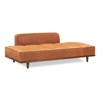 Leather Daybed Sofa – Midnight Blue / Cognac Tan / Onyx Black, Seats 1