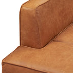 Leather Daybed Sofa – Midnight Blue / Cognac Tan / Onyx Black, Seats 1