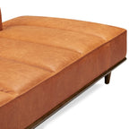 Leather Daybed Sofa – Midnight Blue / Cognac Tan / Onyx Black, Seats 1