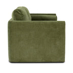 Distressed Green Velvet 3-Seat Sofa with Bolster Pillows, 90.5"