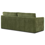 Distressed Green Velvet 3-Seat Sofa with Bolster Pillows, 90.5"