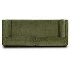 Distressed Green Velvet 3-Seat Sofa with Bolster Pillows, 90.5"