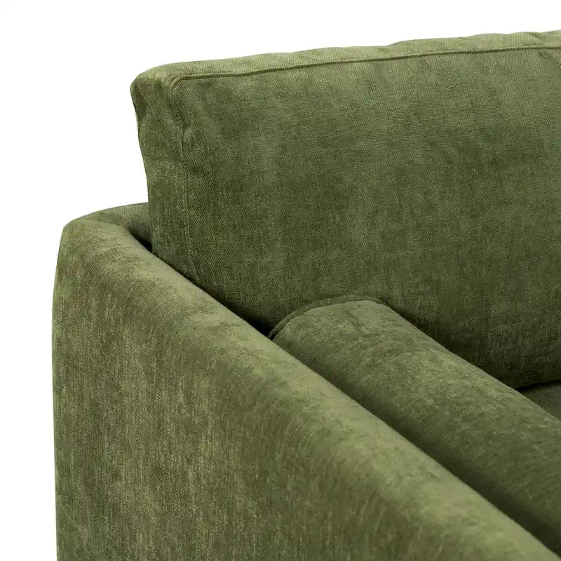 Distressed Green Velvet 3-Seat Sofa with Bolster Pillows, 90.5"