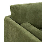 Distressed Green Velvet 3-Seat Sofa with Bolster Pillows, 90.5"