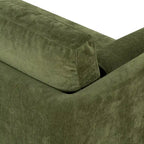 Distressed Green Velvet 3-Seat Sofa with Bolster Pillows, 90.5"