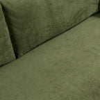 Distressed Green Velvet 3-Seat Sofa with Bolster Pillows, 90.5"