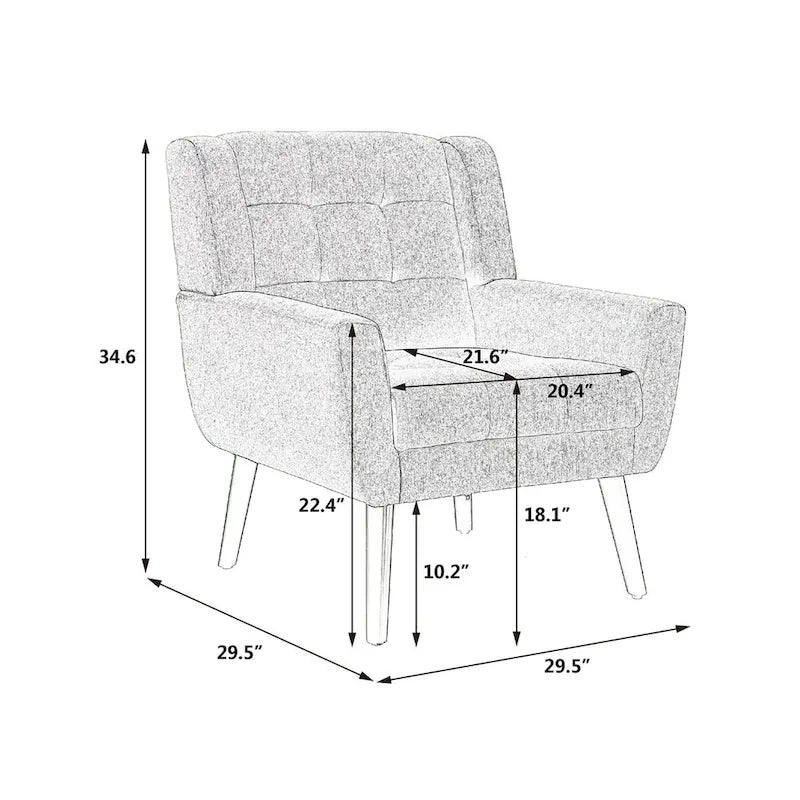 Velvet Upholstered Accent Chair, Single Seat – 14 Colors
