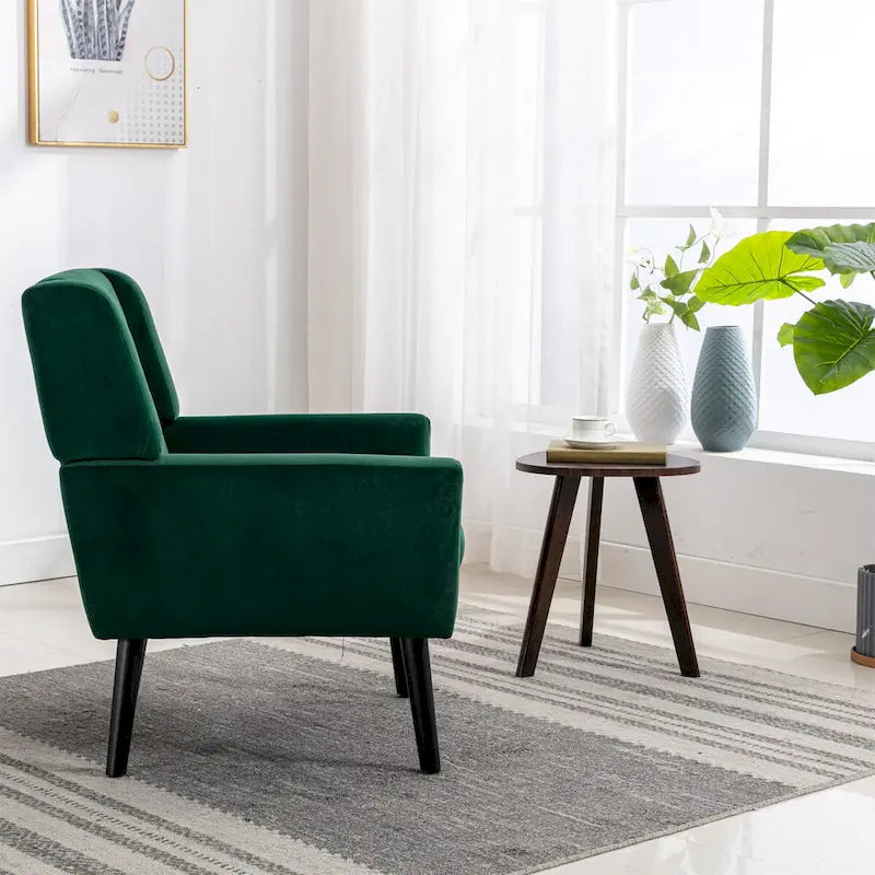 Velvet Upholstered Accent Chair, Single Seat – 14 Colors