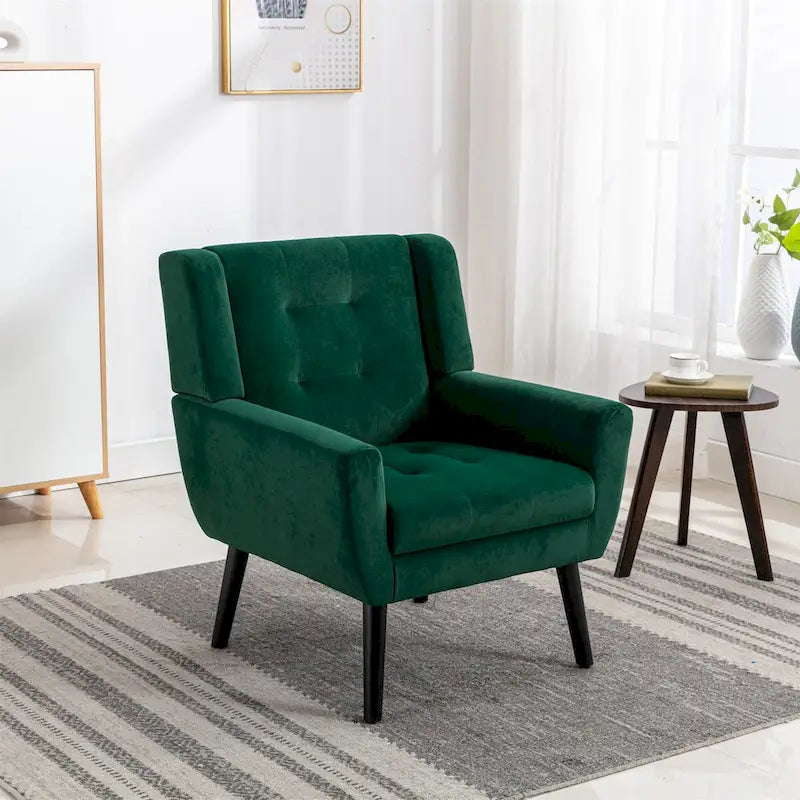 Velvet Upholstered Accent Chair, Single Seat – 14 Colors