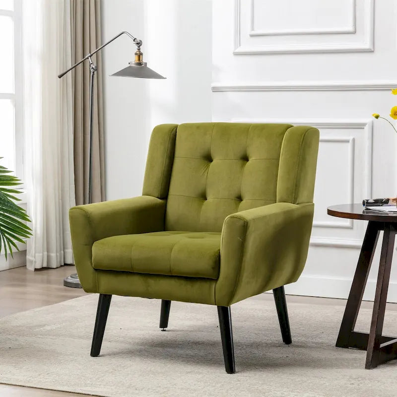 Velvet Upholstered Accent Chair, Single Seat – 14 Colors