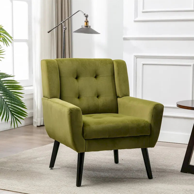 Velvet Upholstered Accent Chair, Single Seat – 14 Colors