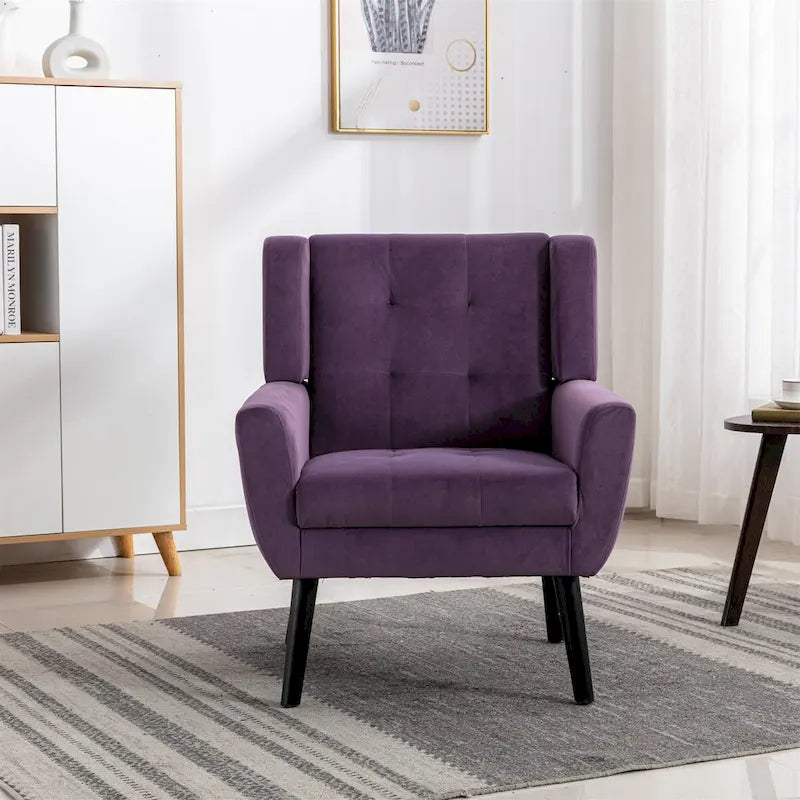 Velvet Upholstered Accent Chair, Single Seat – 14 Colors