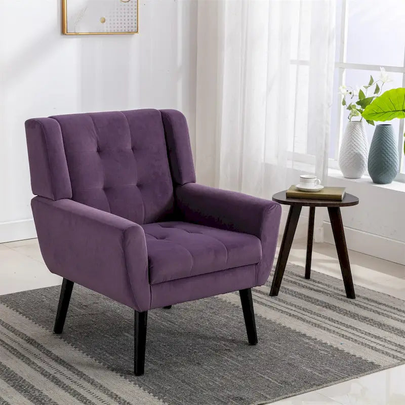 Velvet Upholstered Accent Chair, Single Seat – 14 Colors