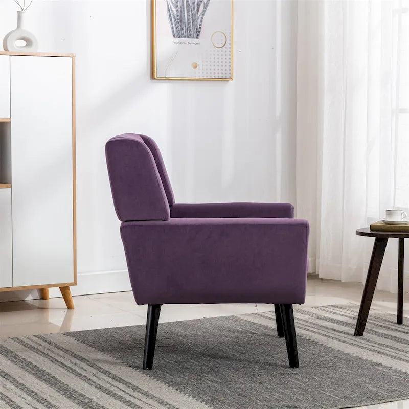 Velvet Upholstered Accent Chair, Single Seat – 14 Colors