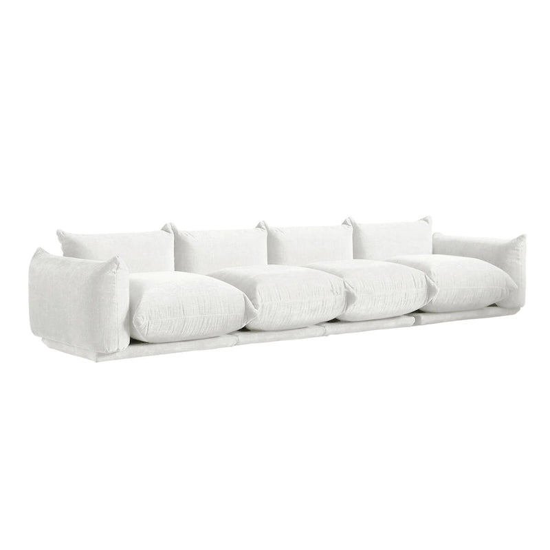 Chenille Modular Sectional Sofa with 2 Ottomans, Orange/Beige/Black/Green, Seats 3-4