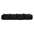 Chenille Modular Sectional Sofa with 2 Ottomans, Orange/Beige/Black/Green, Seats 3-4