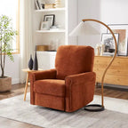 Brownish Red / Dark Gray / Beige 360° Swivel Glider Manual Recliner Chair, Single