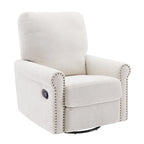 Brownish Red / Dark Gray / Beige 360° Swivel Glider Manual Recliner Chair, Single