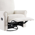 Brownish Red / Dark Gray / Beige 360° Swivel Glider Manual Recliner Chair, Single