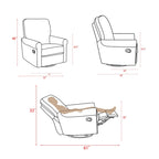 Brownish Red / Dark Gray / Beige 360° Swivel Glider Manual Recliner Chair, Single