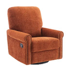Brownish Red / Dark Gray / Beige 360° Swivel Glider Manual Recliner Chair, Single