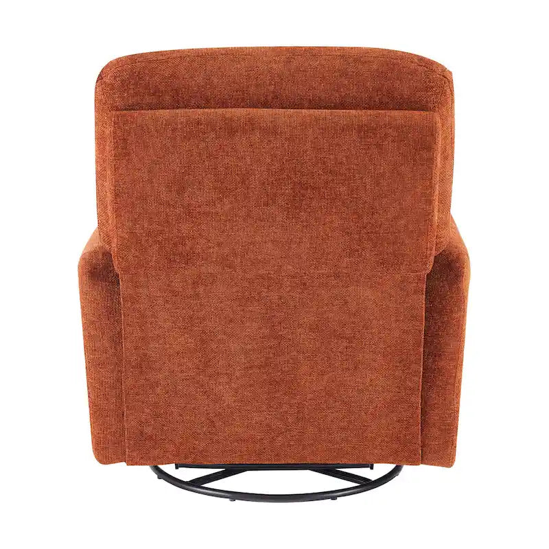 Brownish Red / Dark Gray / Beige 360° Swivel Glider Manual Recliner Chair, Single