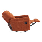 Brownish Red / Dark Gray / Beige 360° Swivel Glider Manual Recliner Chair, Single