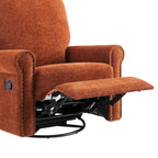 Brownish Red / Dark Gray / Beige 360° Swivel Glider Manual Recliner Chair, Single