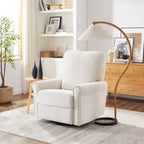 Brownish Red / Dark Gray / Beige 360° Swivel Glider Manual Recliner Chair, Single
