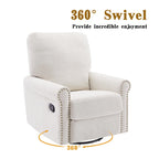 Brownish Red / Dark Gray / Beige 360° Swivel Glider Manual Recliner Chair, Single