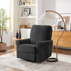 Brownish Red / Dark Gray / Beige 360° Swivel Glider Manual Recliner Chair, Single