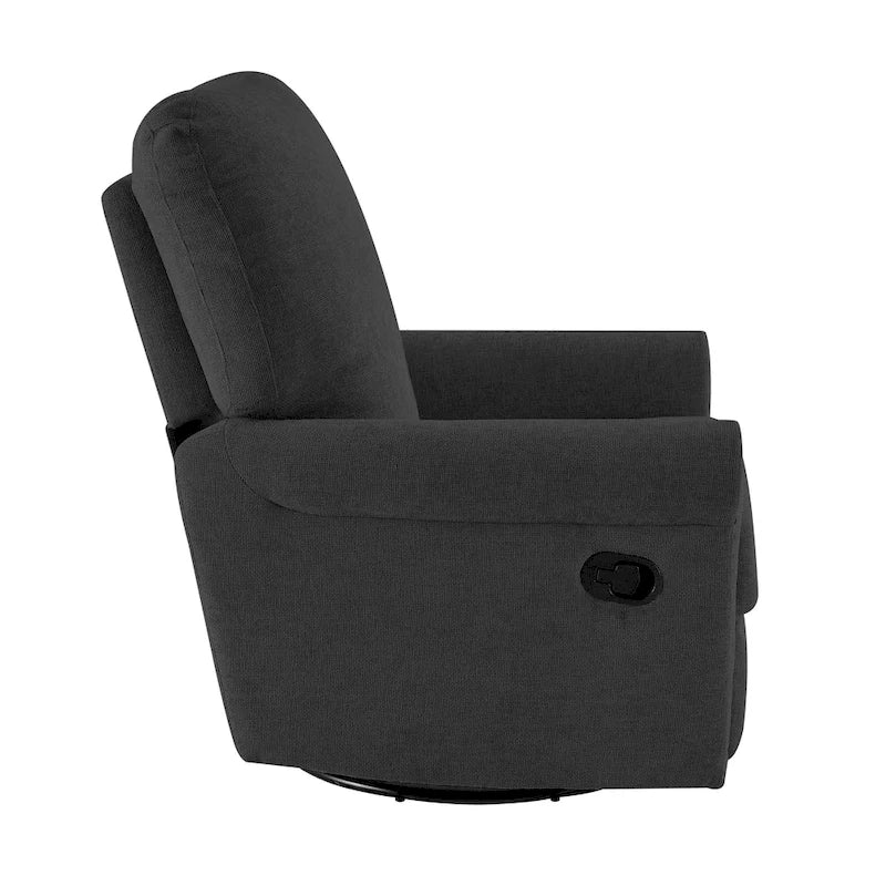 Brownish Red / Dark Gray / Beige 360° Swivel Glider Manual Recliner Chair, Single