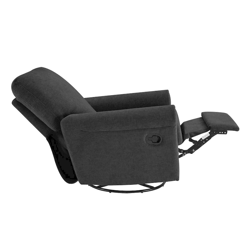 Brownish Red / Dark Gray / Beige 360° Swivel Glider Manual Recliner Chair, Single