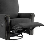Brownish Red / Dark Gray / Beige 360° Swivel Glider Manual Recliner Chair, Single