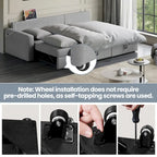 L-Shaped Convertible Sectional Sofa with Pull-Out Bed & Storage, Light Grey / Dark Grey / Black, Seats 2