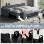 L-Shaped Convertible Sectional Sofa with Pull-Out Bed & Storage, Light Grey / Dark Grey / Black, Seats 2